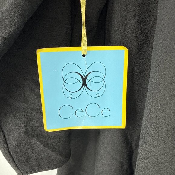 New CeCe Plus Size 22W Black V-Neck Shift Dress Tie Sleeves Work Office Career - Picture 6 of 9